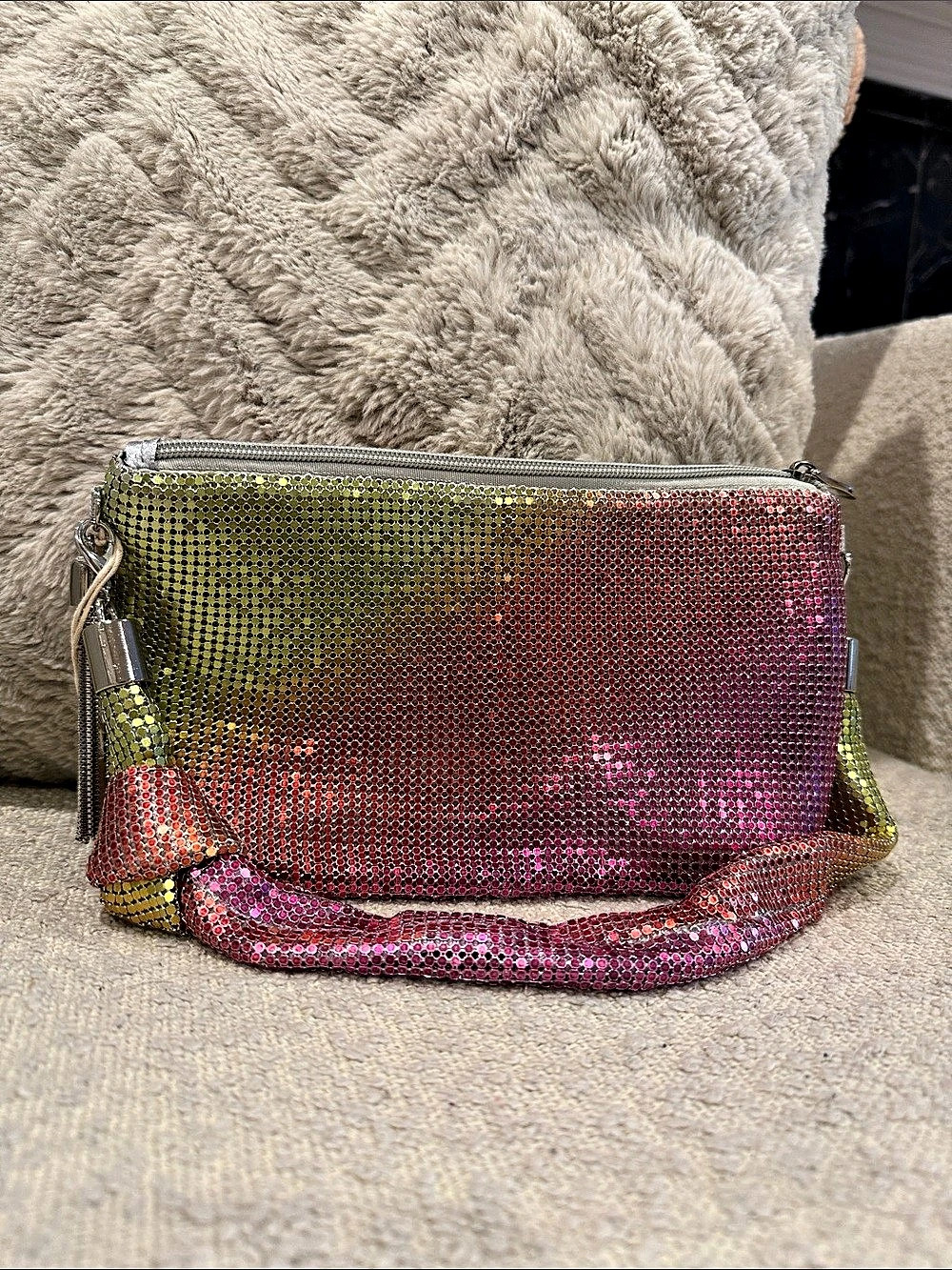 Carrier Co. Rainbow Mesh Clutch Bag